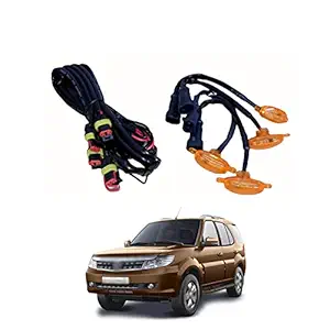 PRIKNIK LED Grille Lights Amber Yellow Grill Led with Fuse Adapter Wiring Harness Kit (4PCS, Amber Shell with Amber Light) Compatible with Safari