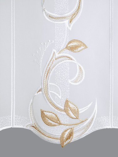 Elegant-Klassischer Scheibenhänger Marcella mit Blätter-Ranke in weiß-beige 2 Höhen - 3