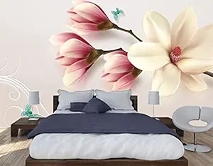 All Your Design Self Adhesive Wallpaper Big Flower Design Waterproof & Laminated Wall Sticker for Home Decor, Living Room, Bedroom, Hall, Kids Room 6x8 Feet