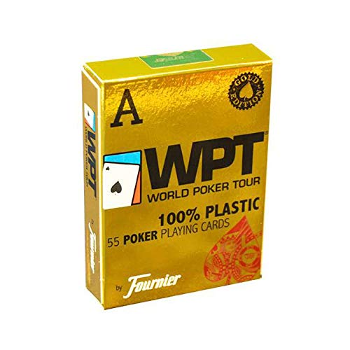 Fournier WPT Gold Edition, mazzi di carte da poker in plastica, colore: blu