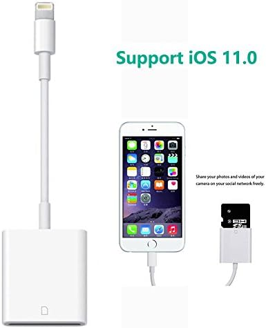 [ Support iOS 11 ] Lightning to SD Card Reader for iPhone iPad , Ecomac Trail and Game Camera , for iPhone 5/5s/5c/6/6s/6 Plus/7/7 Plus/iPad Mini/Air No App Required