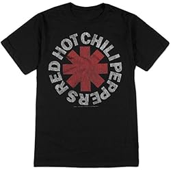 TAILAD Red Hot Chili Peppers Men's Vintage Distressed Logo T-shirt Black