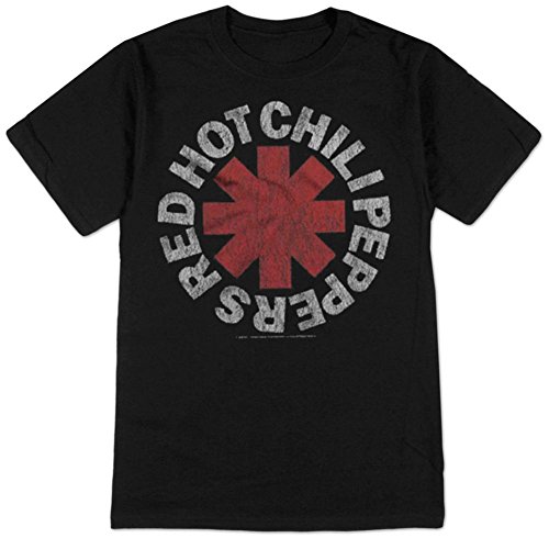 TAILAD Red Hot Chili Peppers Men's Vintage Distressed Logo T-shirt Black