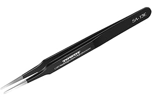 TOWOT Pinzette di Precisione, Pinzette per Artigianato per Creazione di Gioielli, Saldatura, Saldature, Pinzette di Precisione per Elettronica, Pinzette Lunghe Antistatiche in Acciaio Inossidabile