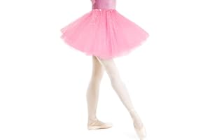 AYBUY Jupe Tutu pour Femme avec Paillettes Étoiles,3 Couches Jupe en Tulle Rétro Années 80,Fête Halloween Carnaval Costume De Fête,Tutu Rétro Accessoire Fluo Danse Habiller Fille