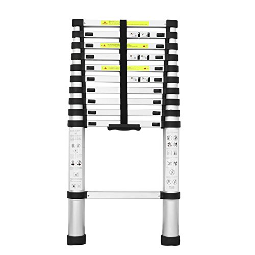 FEMOR 3.8M Alu Teleskopleiter Anlegeleiter Aluleiter Sprossenleiter Schiebeleiter - 3