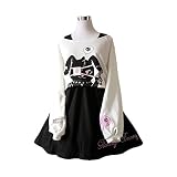 Material: algodón Kawaii Conejo Vestido Estampado 2 Piezas para niñas 2018 Vestidos (M)