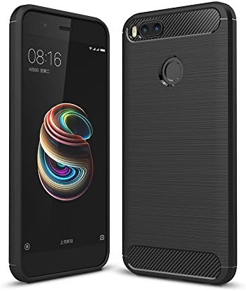 Case Xiaomi Mi 5X / A1 Case, Lonvipi Black Silicon Soft TPU Case Premium Anti Slip Scratch Resistant Case Back Protector Carbon Fiber Design Cover for Xiaomi Mi 5X / A1 (5.5" Inch)