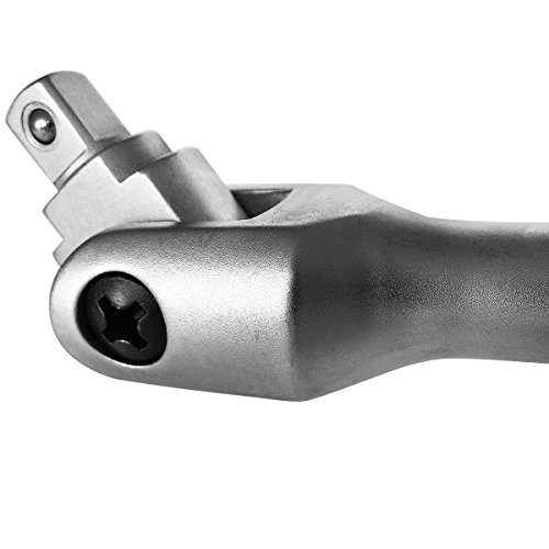 S&R Gelenkgriff Drehgriff 1/2″, 600mm Ø 20 mm Schiebegriff mit Gelenk, Extra Belastbar für Stecknüsse, Steckgriff Bruchfest, mattiert, INDUSTRIE QUALITÄT - 2