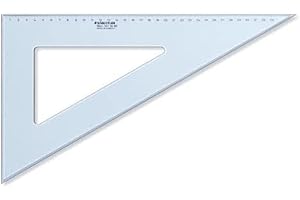 Staedtler 567 36-60 Mars, Équerre Scolaire de 36 Cm 60°/30° en Plastique Bleu Transparent, sous Pochette Plastique