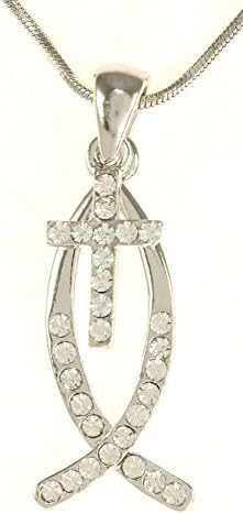 KYSTech Women's 2Pc Christian Fish Cross Pendant Necklace
