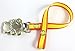 pacifier dummy holder clipfor bous/girls {orange - yellow stripe -teddy clip}