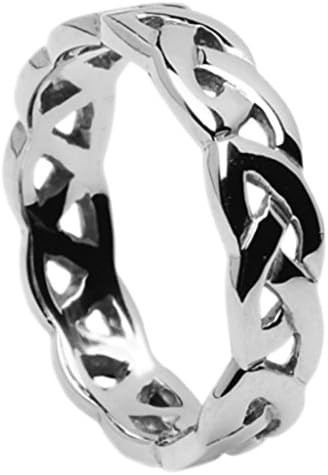 Celtic 5mm 10ct White Gold Eternal Knot Ring. Size V