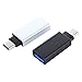 Produktbild USB 3.1 Typ C auf USB 3.0 Typ A Buchse OTG Adapter Konverter mit Aluminiumgehäuse für MacBook Pro 2016, Google Chromebook Pixel, ZUK Z1, Mi 4C, Nokia N1, Google Nexus5x Nexus6P, Microsoft Lumia950 Lumia950XL usw. -Schwarz + Silber