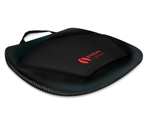 Posture Cushion - Gel Tacto Asiento Cojín. Gran Para Moderno Más Firme Coche Asientos. Previene The Dolor Y Rigidez En Su Piernas Y Espalda Cuando Asiento En El Coche Home Y Office. Disponible Con Negro Transpirable Funda Y Antideslizante Base. Gran Calidad Y Valor Para Dinero