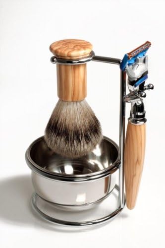 Shaving Set RAZZOOR Olive Wood for Gillette FUSION
