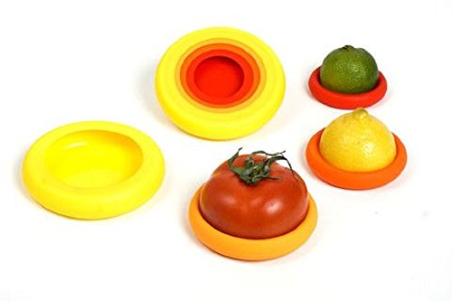 Food Huggers Silicone Storage Cover, Yellow Autumn Colors, Set of 4 by IPPINKA