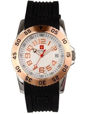 Swiss Military–sm-20–Armbanduhr–Quarz Analog–Ziffernblatt Gold Armband Gummi schwarz