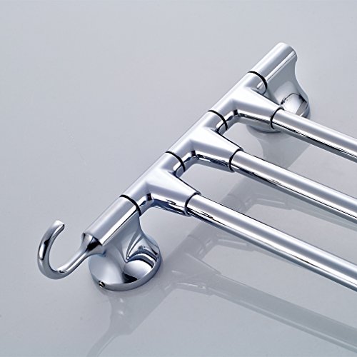 Auralum® Rostfrei Handtuchständer Chrom mit 3 Armen, Kleiderständer - 5