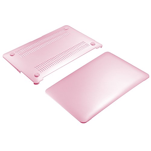 tinxi® Zweiteilige Matte Gummierte Harte Schutzhülle für Apple Macbook Air 13,3 Zoll Hülle Cover Schale Schutz Hülle Tasche Case Shell Hard Plastik mattiert rosa - 8