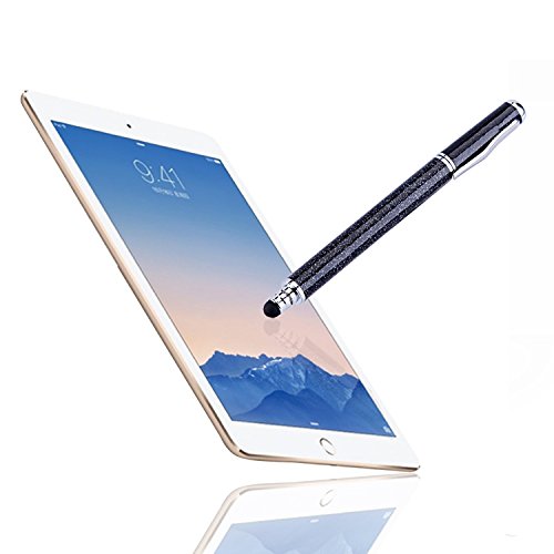 METRO 2 in 1 Eingabestift Touchstift Stylus für Tablet iPad iPhone Samsung Galaxy Tab mit 2x Kugelschreiber,2x extra Ersatzspitzen (Schwarz) - 4