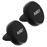 AUKEY Soporte Móvil Coche Air Magnético Universal ( 2 Pack ) Soporte de Smartphone para Rejillas del Aire de Coche para iPhone 7 / 6s / 6 / 5s / 5, Samsung Galaxy S6 / Note 4 / LG G3 y Dispositivo GPS ( Negro )