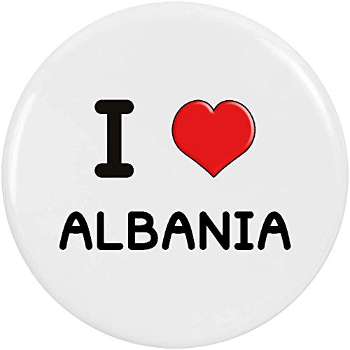 Stamp Press 2 x 38mm 'I Love Albania' Small Button Pin Badges (BB00000286)