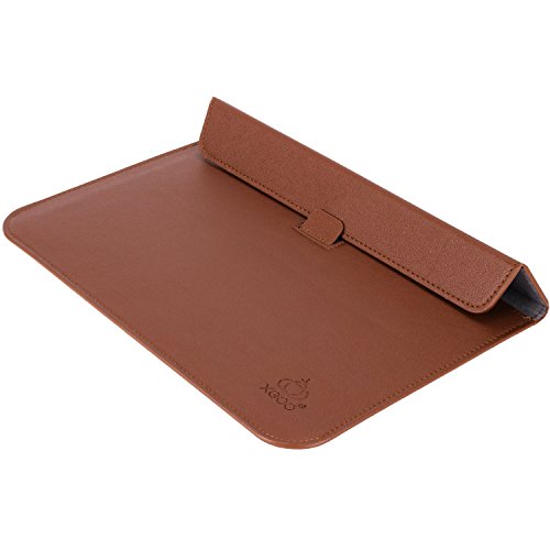 XGUO PU Ledertasche/ Hülle für MacBook Air 11 MacBook Retina 12 zoll mit Halter iPad Air/Air2 Samsung Galaxy T560 T550 iPad Pro 9.7 Sleeve Hülle Tasche mit Ständer Erhöhung Schutzhülle(11-12 Zoll, Brown) - 7