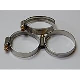 10 Stück EDELSTAHL Schlauchschellen W2, Spannbereich 32 bis 50 mm, Bandbreite 12 mm, DIN 3017, Industriequalität, mit Schneckengewinde,