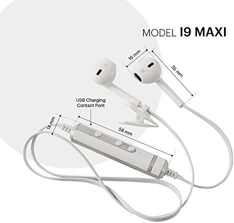 DOJA Barcelona | Bluetooth Headphones in Ear Wireless | New Model i9 MAXI/Better Sound Quality and Battery Life Headsets Headphones with Charging Cable for iPhone iPad Samsung LG Nokia Xiaomi Android