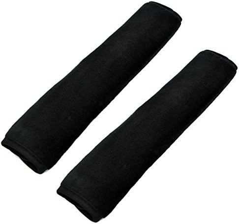 Case Wonder 2 Pack Black Color Multipurpose Comfort Shoulder Strap Pads for Laptop / Messenger / Boxing / Travel Bag / Car Seat Belts Protect Pads (Velvet Black)