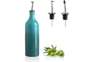 Sweejar Home Distributeur d'huile d'olive en porcelaine opaque, protège l'huile pour réduire l'oxydation, de la sauce soja et d'autres liquides, 460 ml (bleu dégradé)