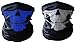 Produktbild 2x Premium Multifunktionstuch | Sturmmaske | Bandana | Schlauchtuch | Halstuch mit Totenkopf- Skelettmasken für Motorrad Fahrrad Ski Paintball Gamer Karneval Kostüm Skull Maske (Blau/Weiß)