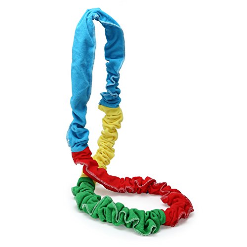 Pellor Children Kids Outdoor Exercise Band Rainbow Elastic Pull Rope Toys for Sensory Training Team Activity Party Game (180cm/5.9ft)