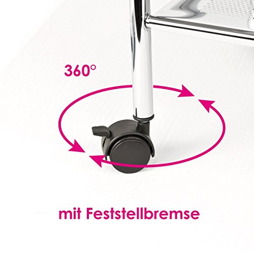 bremermann® Badregal, Badezimmerregal, Standregal mit 3 Ablagen auf Rollen - 5