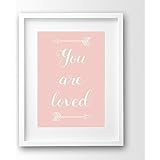 Kinderzimmer Poster ungerahmt, rosa, you are loved Babyzimmer Mädchen