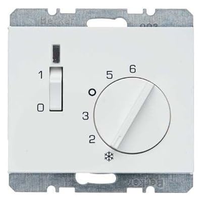 Hager k.1 - Carte Thermostat avec interrupteur + objectif blanc polaire