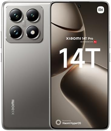 XIAOMI 14T Pro (Smartphone) Display da 6.67'' 144Hz Next-Generation AI, MTK 9300+, Leica Summilux, AISP, Supporta HyperCharge 120W e 50W wireless, 3.4GHz, 12GB+256GB, Titanium