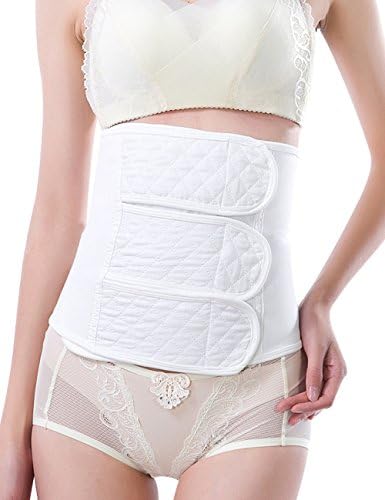 Orilife WomenWaist Trimmer Belt-Postpartum Postnatal Recoery Support Girdle Belt White, XL
