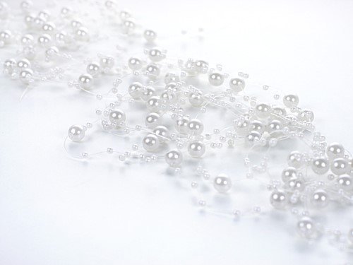 Miya® 4 Stück 1,3m schöne weiß Perlengirlande Braut Harr Accessoires, Braut Hochzeit Haarschmuck, Hochzeit Deko, Tisch deko - 2