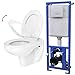 Produktbild vidaXL Wand Hänge Toilette mit Spülkasten Softclose Sitz Keramik Weiß Wand WC