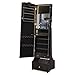 Produktbild SONGMICS Schmuckschrank mit LED Beleuchtung, abschließbarer Spiegelschrank, mit Innenspiegel und klappbarer Innenablage für Make-up, Braun JBC87BR