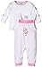 Julius Hüpeden Baby Girls 295370 Dungarees, Multicoloured (Weiss / Begonia 730404), 0-3 Months (Herstellergröße: 62)