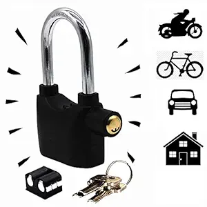 N M Z Security Motor Bike Garage Alarm Lock Bronze Anti Theft Security Door System Padlock, 1 PC , Black Color, Bronze