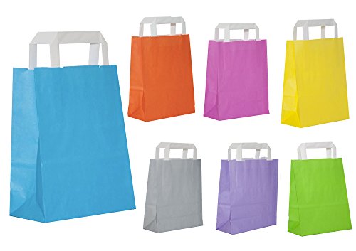 50 Papiertragetaschen in Braun | Papiertaschen Henkeltaschen Tragetaschen Tüten Papiertüten recycelbar (46 x 17 x 47 cm) - 4