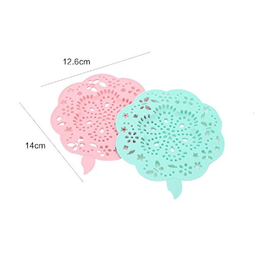 Generic Silikon Siebkörbchen Abflusssiebe Sink Sieb Haar Filter für Waschbecken Küche Badezimmer – Rosa, 12.6cm * 14cm - 2