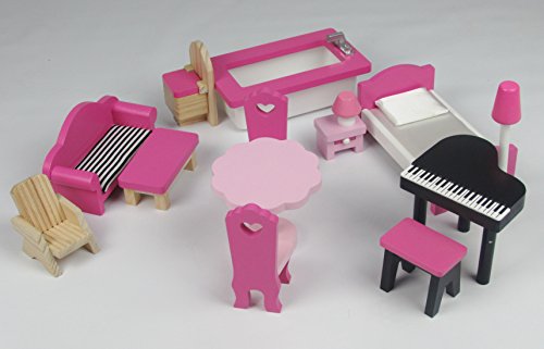 Butternut 3 Storey Wooden Dolls House & Accessories