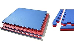 GRUPO CONTACT Grupo Conatct. Suelo Tatami Puzzle de 2 cm. Borde Liso Desmontable (Azul/Rojo).