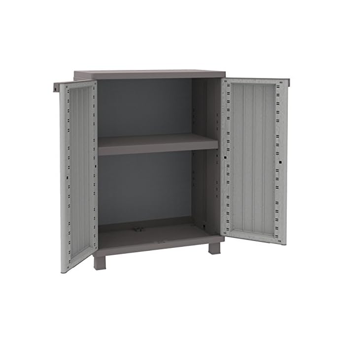 Terry Schrank Niedrig Aus Kunststoff Mit Einlegeboden Grautaup