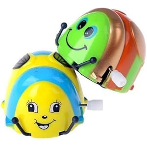 UChic 3 STÜCKE Cartoon Tier Typ Käfer Crawlen Rollen Uhrwerk Wind up Laufende Schöne Glückliche Spielzeug Farbe Zufällig